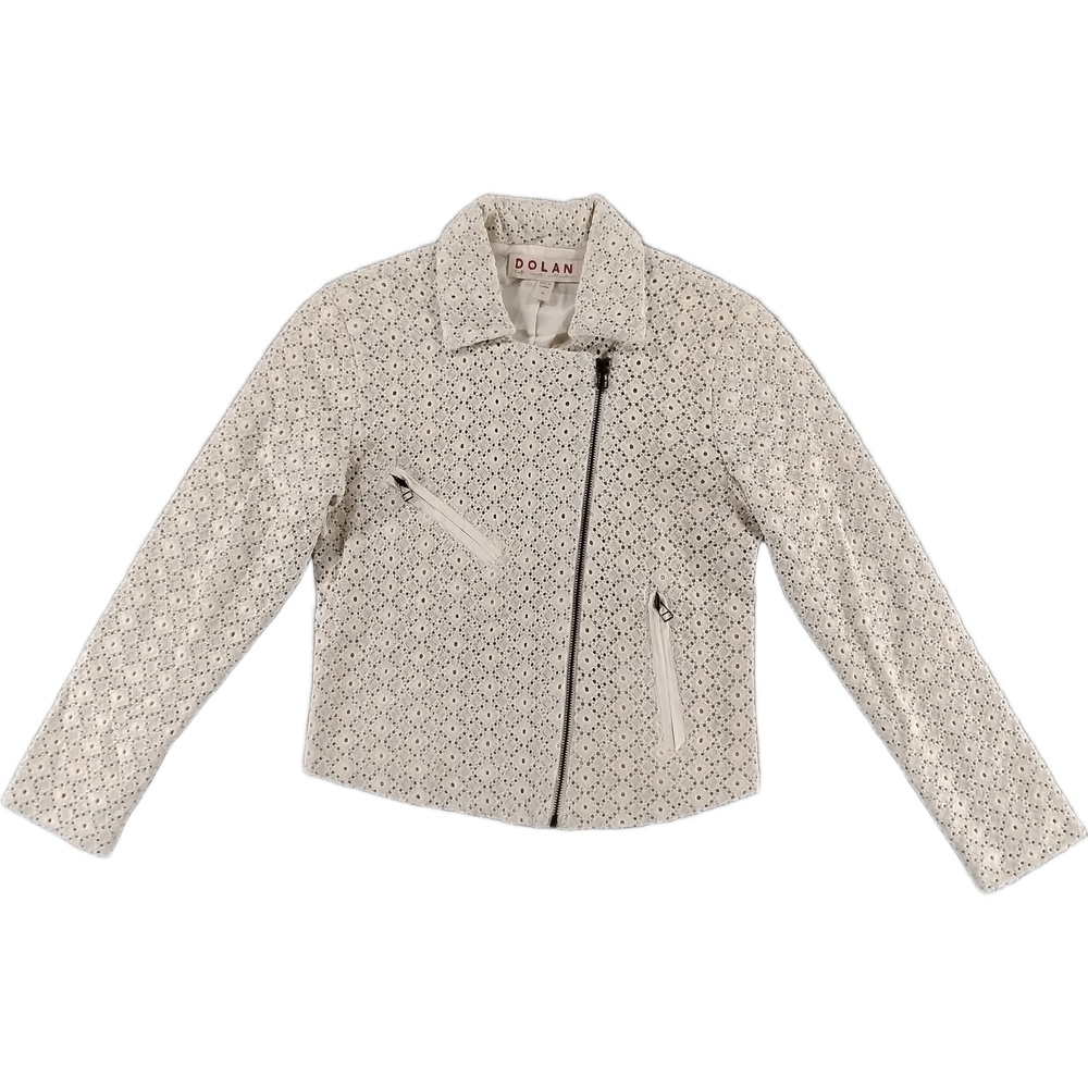 Cottagecore Boho Dolan Left Coast Rossi Eyelet Moto Jacket Cotton Full Zip XS